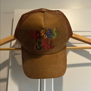 Anthropologie Brown Après Ski Corduroy Trucket Hat